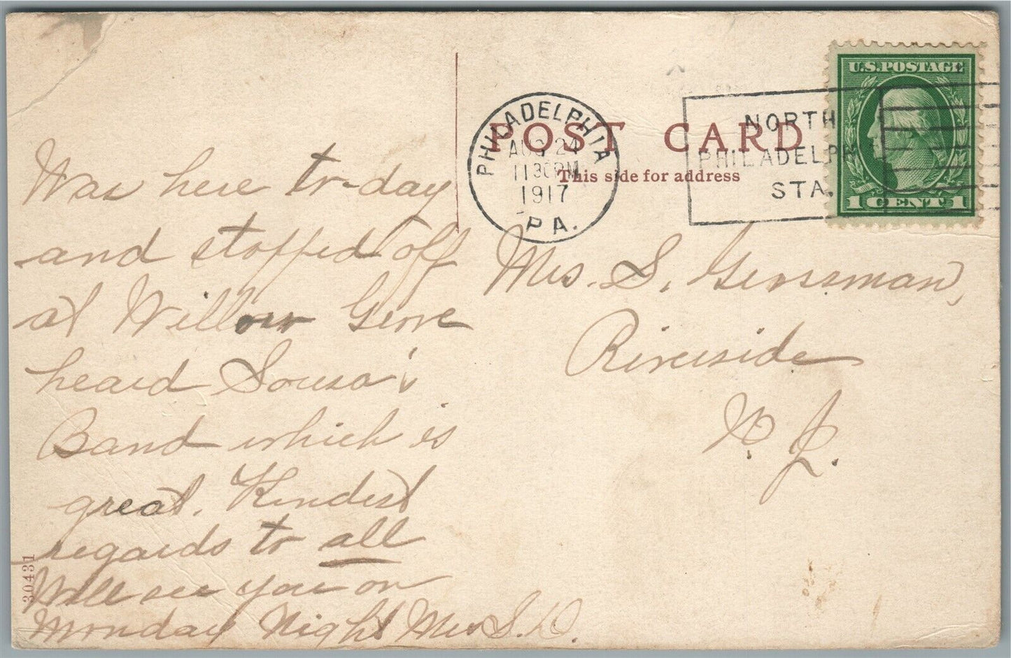 DOYLESTOWN PA PRESBYTERIAN CHURCH 1917 ANTIQUE POSTCARD