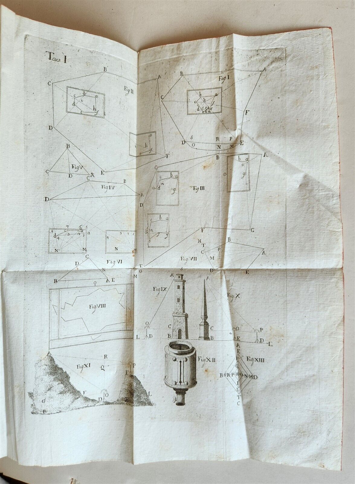 1791 ARCHITECTURE & SURVEYING 3 VOLUMES ILLUSTRATED antique in ITALIAN