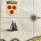 1640 MAP of Boulogne & Guines FRANCE WILLEM BLAEU antique AUTHENTIC hand colored