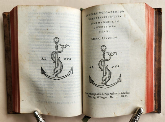 1545 ALDINE PRESS LETTERE VOLGARI by Paulus Manutius antique 16th CENTURY