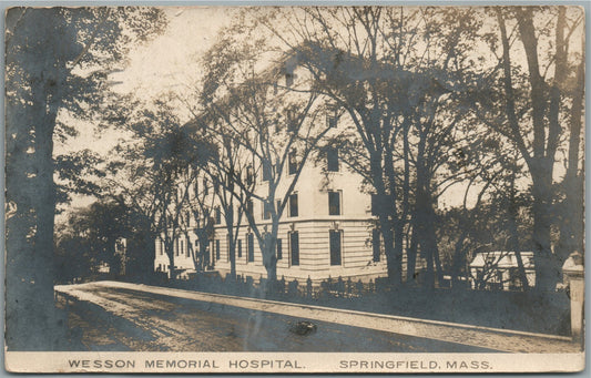 SPRINGFIELD MA WESSON MEMORIAL HOSPITAL ANTIQUE REAL PHOTO POSTCARD RPPC