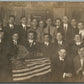 PATRIOTIC Y.D.K. CLUB GROUP w/ AMERICAN FLAG ANTIQUE REAL PHOTO POSTCARD RPPC