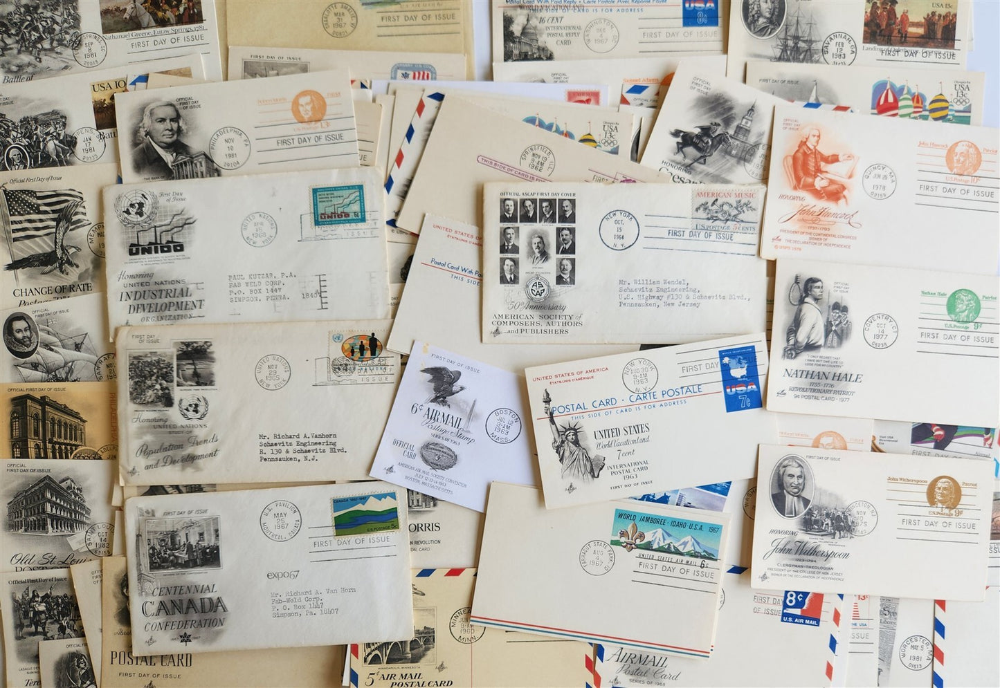 120 POSTCARDS & ENVELOPES FIRST DAY of ISSUE VINTAGE MIXED LOT