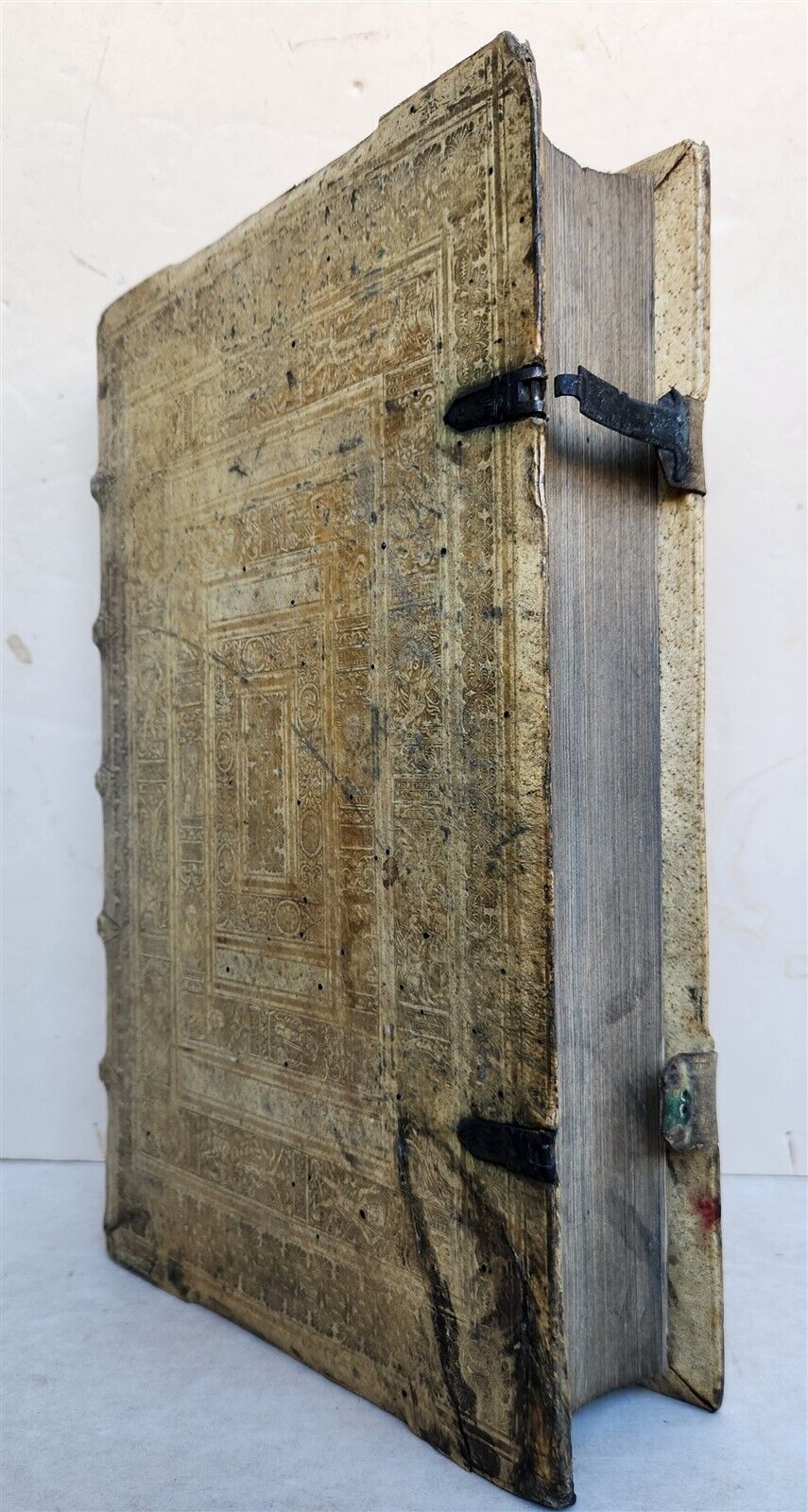 1593 DISPUTATIONES AGAINST HERETICS ROBERTI BELLARMINI antique PIGSKIN FOLIO v.3