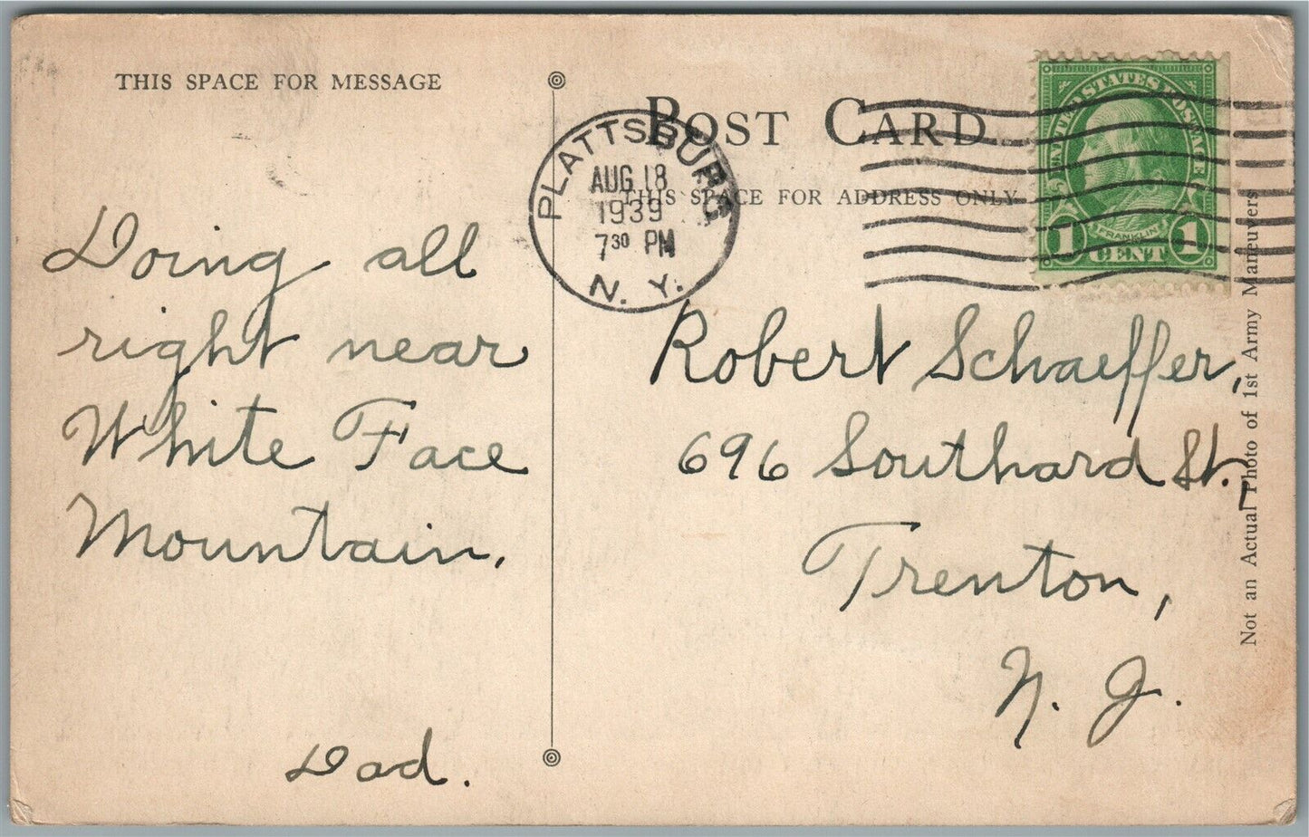 PLATTSBURG NY US ARMY ARTILLERY MANEUVERES WWII ERA ANTIQUE POSTCARD