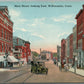 WILLIMANTIC CT MAIN STREET LOOKING EAST ANTIQUE POSTCARD