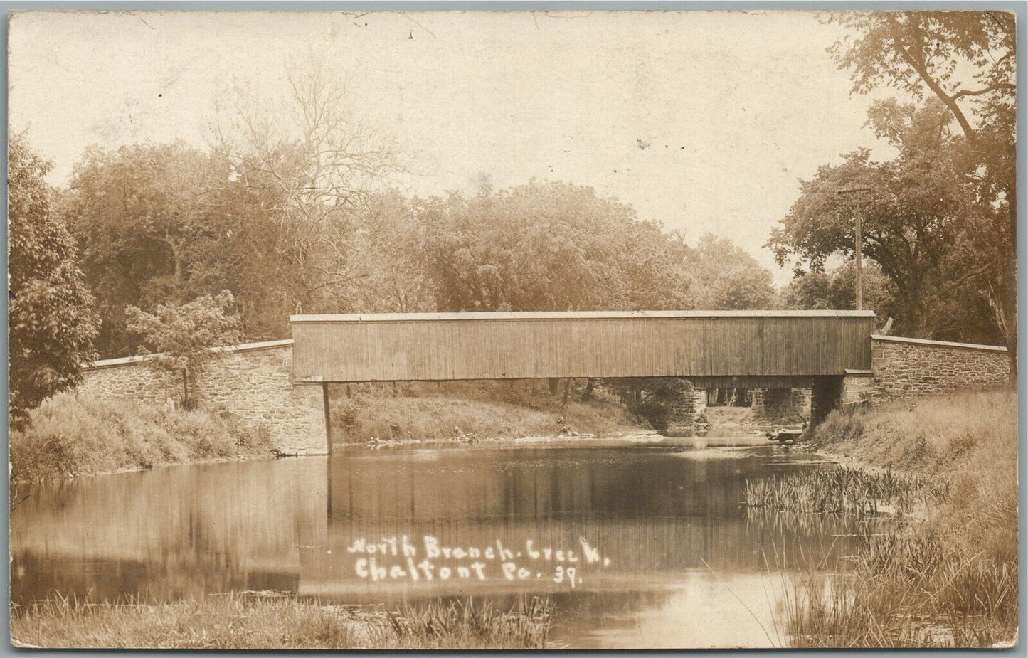 CHALFONT PA NORTH BRANCH CREEK ANTIQUE REAL PHOTO POSTCARD RPPC