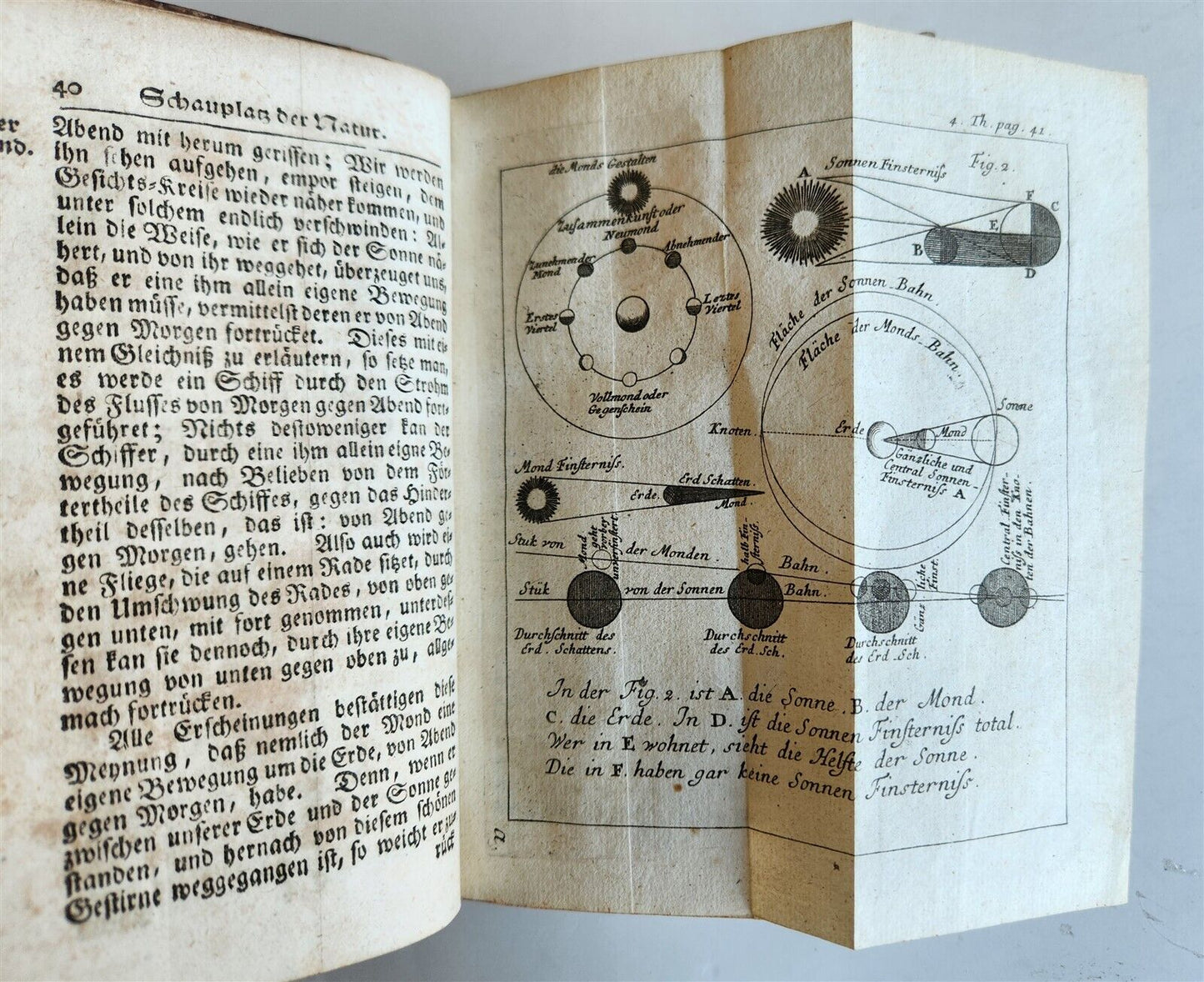 1753 Spectacle of nature by PLUCHE antique ILLUSTRATED in GERMAN