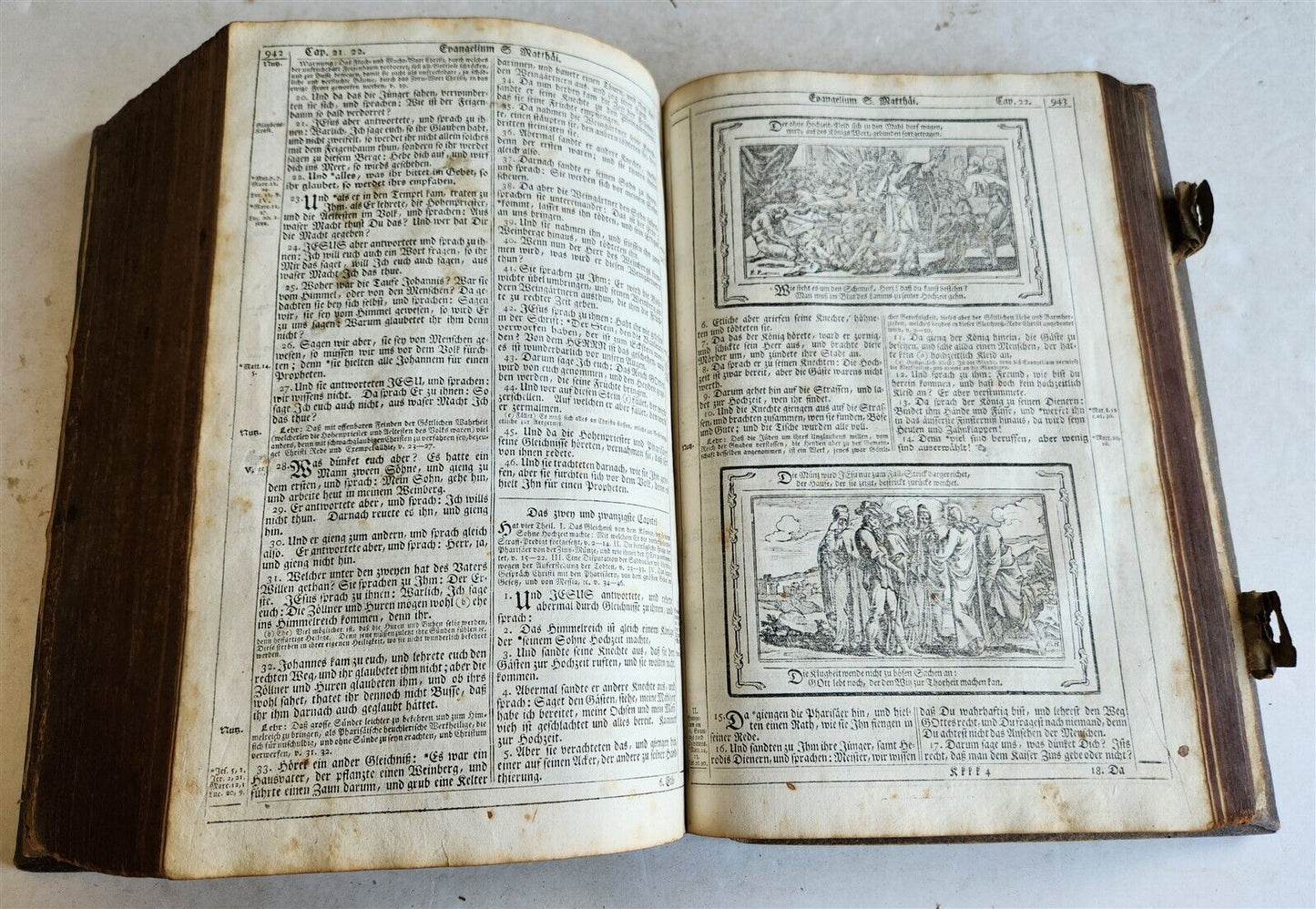 1788 BIBLE in GERMAN ILLUSTRATED antique MASSIVE PIGSKIN BOUND FOILIO