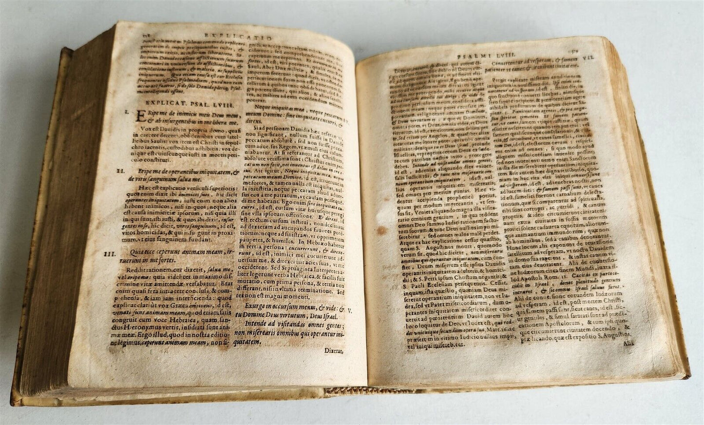 1619 EXPLANATIO in PSALMOS by ROBERT BELLARMINE antique vellum bound