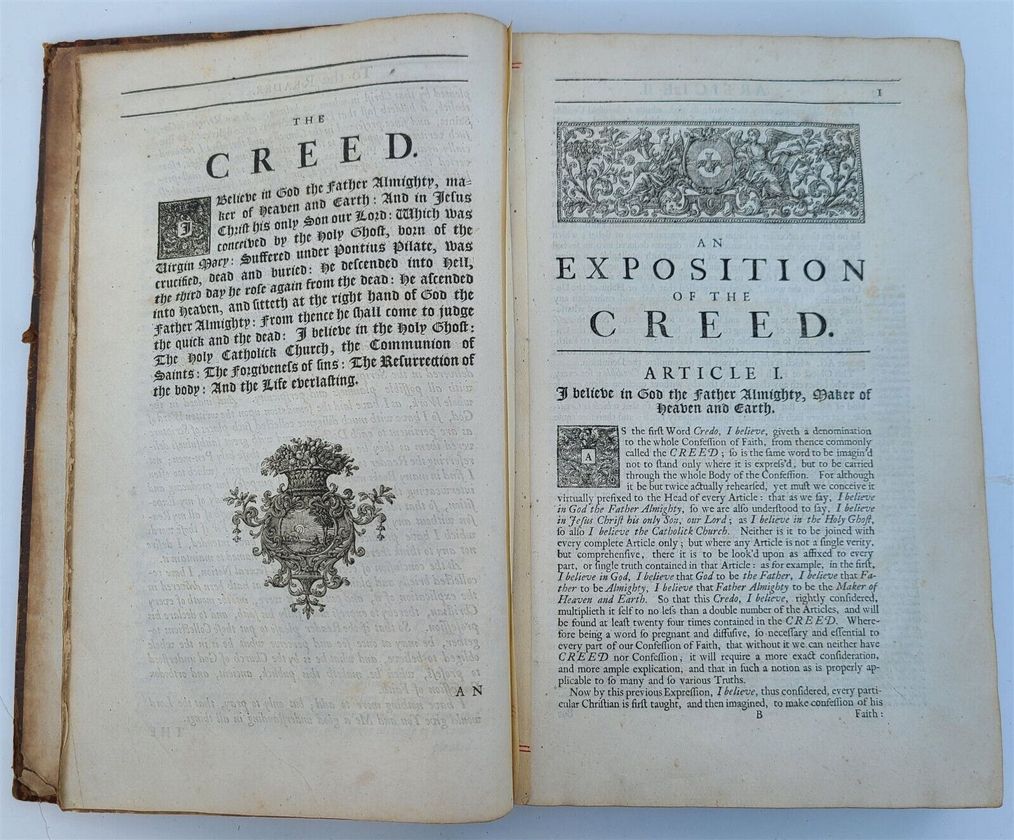 1715 EXPOSITION of the CREED by John Pearson antique FOLIO in ENGLISH theology