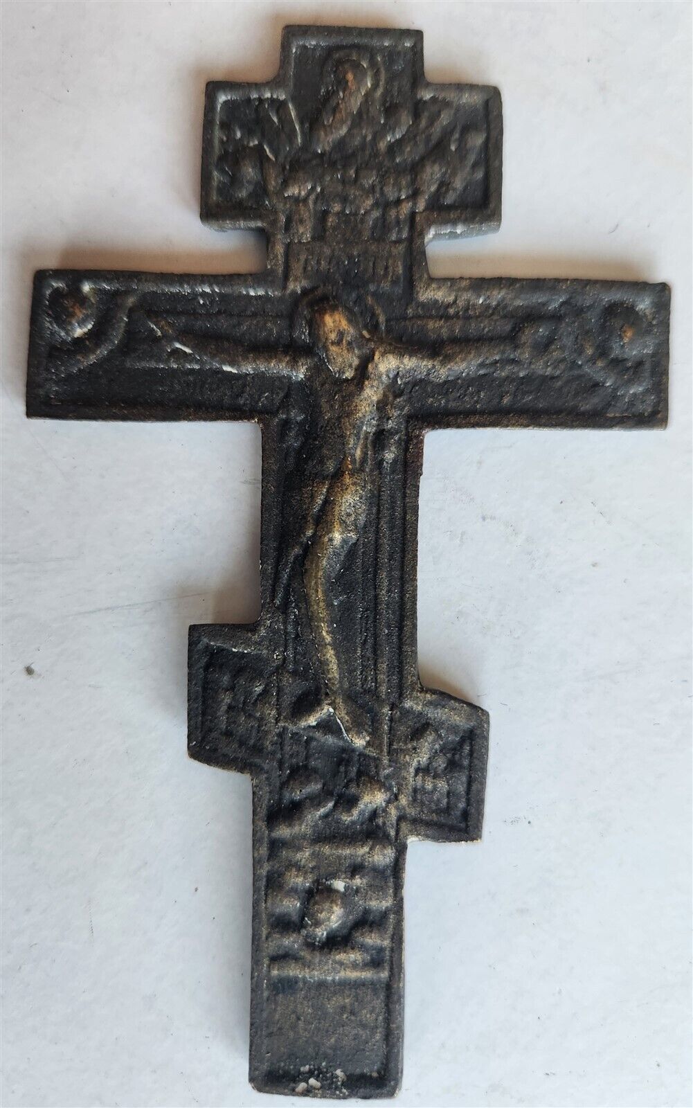 RUSSIAN BRONZE CRUSIFIX ICON 18th/19th CENTURY antique CROSS