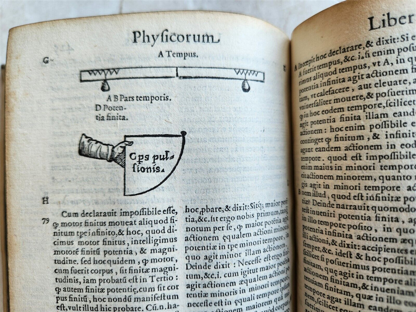 1574 ARISTOTLE ILLUSTRATED DE PHYSICO AUDITU COMMENTARY 16 cent. VELLUM antique