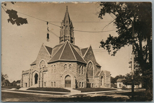 GREENFIELD OH CHURCH 1914 ANTIQUE REAL PHOTO POSTCARD RPPC