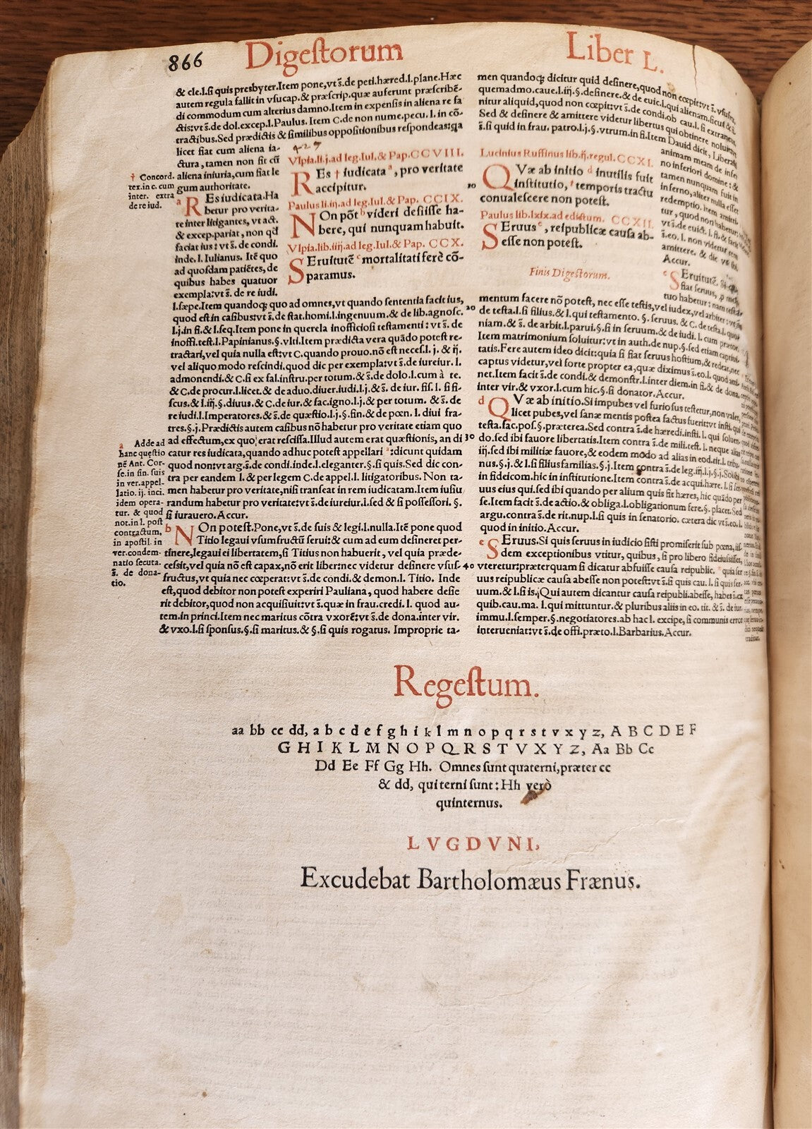 1556 LAW BOOK Corpus Juris Civilis DIGESTUM NOVUM antique MASSIVE FOLIO vellum