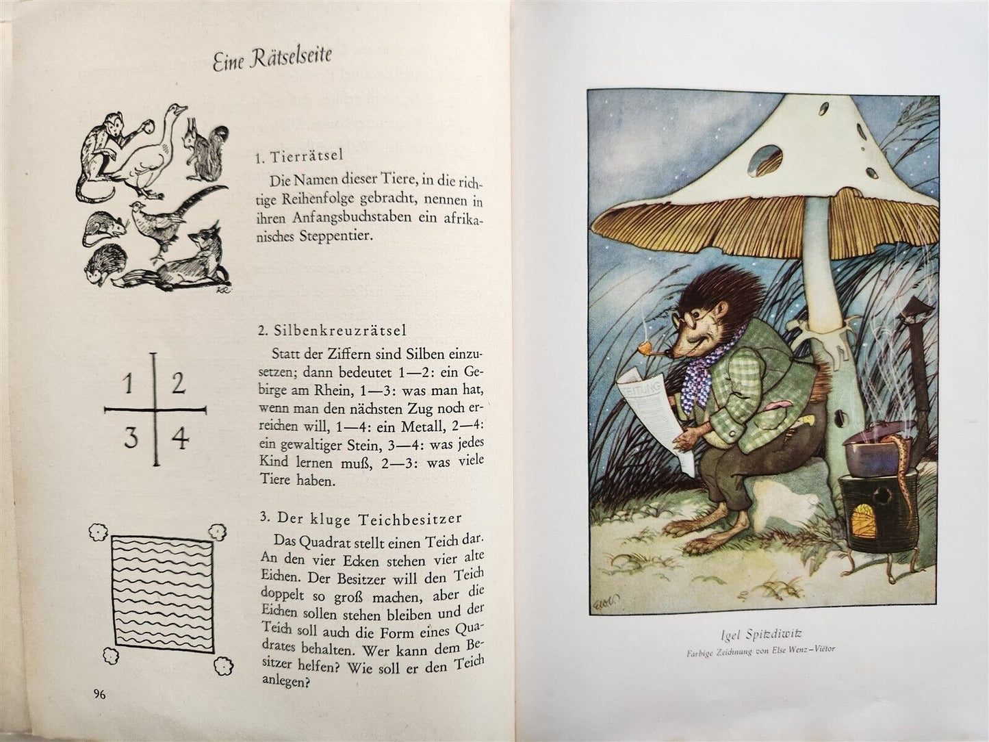 1951 CHILDREN BOOK in GERMAN vintage ILLUSTRATED THIENEMANNS SCHATZASTLEIN