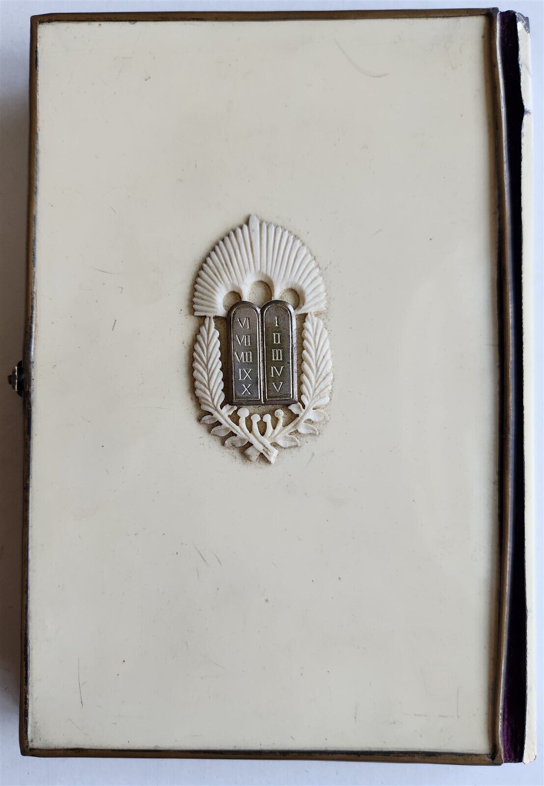 1873 JEWISH PRAYER BOOK antique FINE BINDING text in HEBREW & GERMAN Judaica