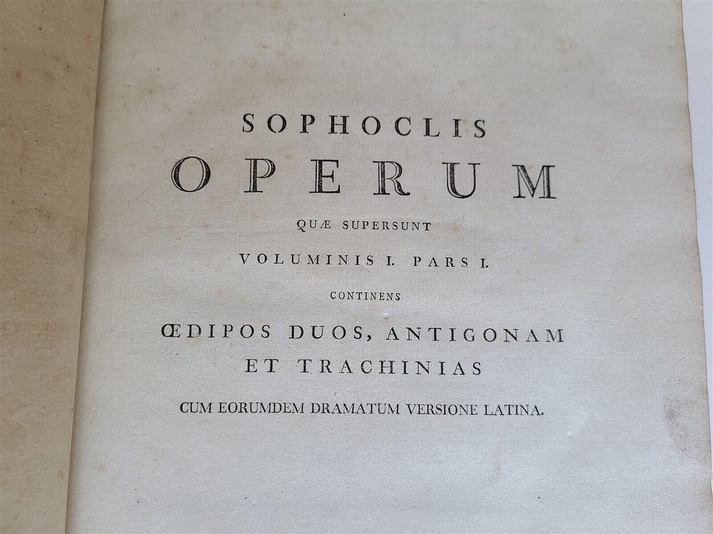 1786 SOPHOCLES TRAGEDIES 2 VOLUMES antique LATIN & GREEK TEXT