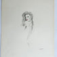 ILLUSTRATION ART EROTIC PENCIL DRAWING vintage FEMALE signed