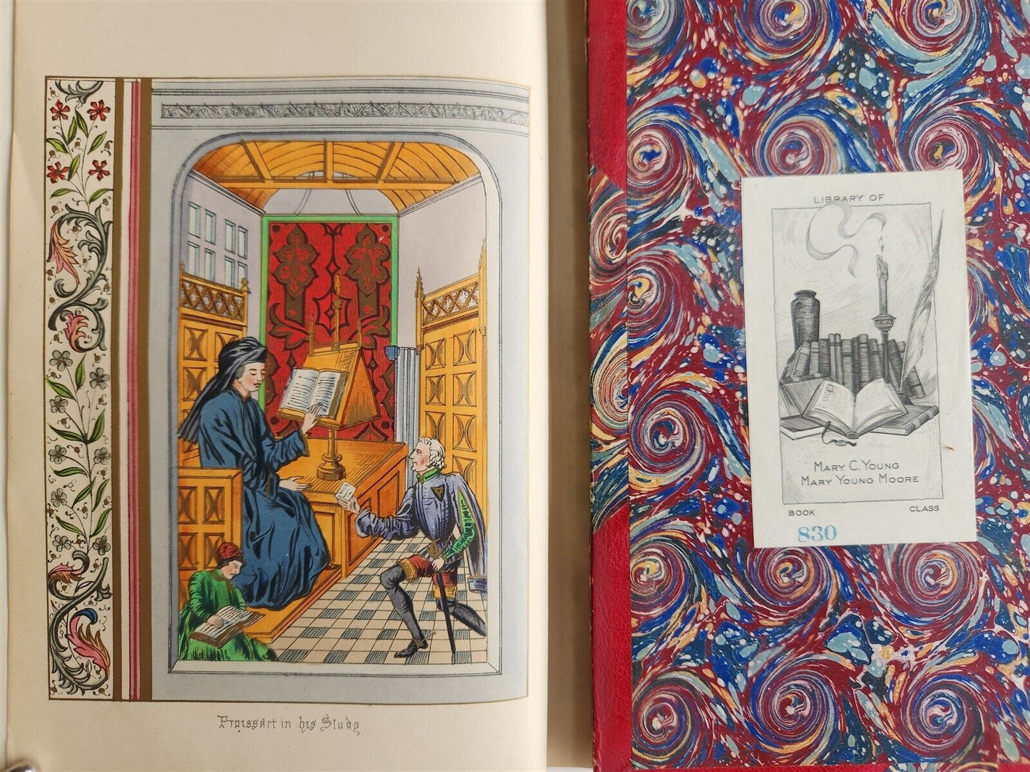 1868 FROISSART CHRONICLES of ENGLAND FRANCE SPAIN 2 VOLUMES antique ILLUSTRATED