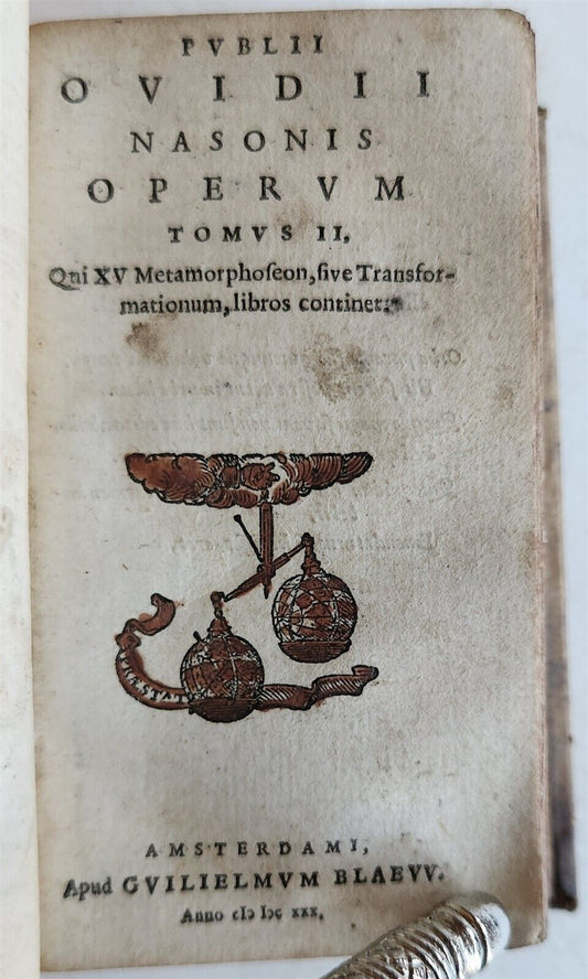 1630 PUBLII OVIDII NASONIS operum antique VELLUM BINDING