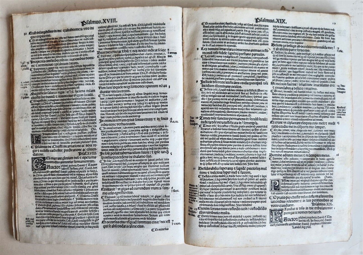1521 POST-INCUNABULA COMMENTARY of PSALMS by Ludolph of Saxony antique VELLUM