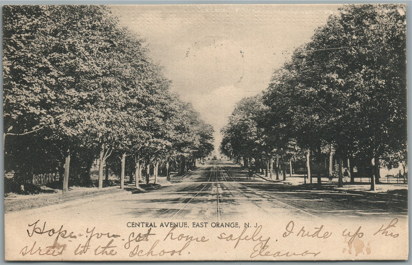 EAST ORANGE NJ CENTRAL AVENUE ANTIQUE POSTCARD