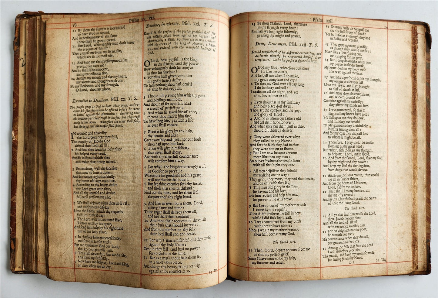1683 BOOK of COMMON PRAYER w/ PSALMS of DAVID antique in ENGLISH