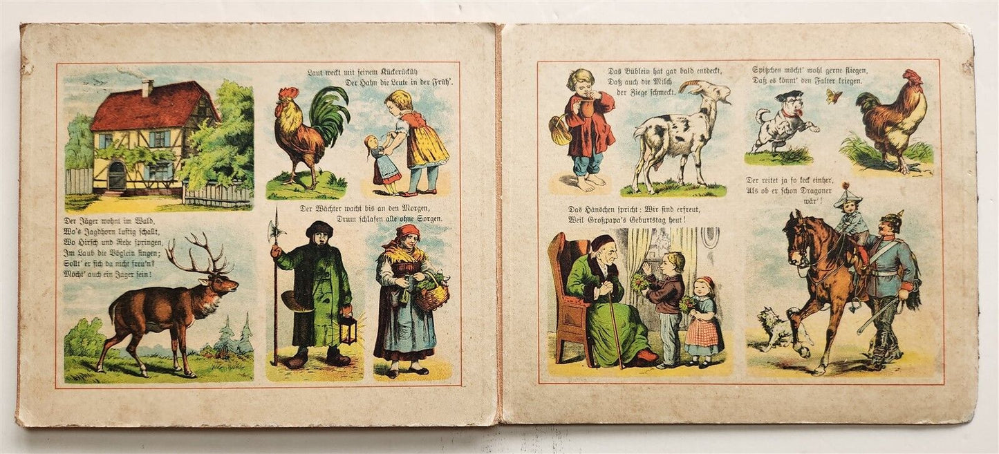 1900s antique ILLUSTRATED GERMAN CHILDREN BOOK NEUES BILDERALBUM accordion style