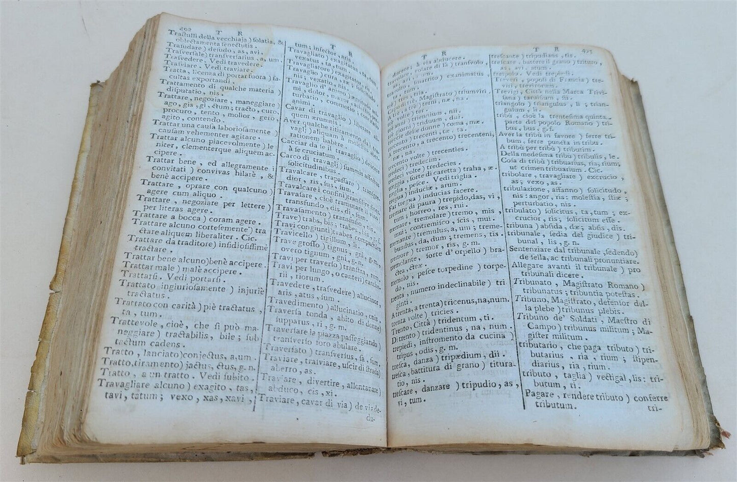 1736 ITALIAN DICTIONARY antique Nuovo Dizionario della lingua volgare, e latina