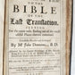 1660 BIBLE in ENGLISH OLD & NEW TESTAMENT by Henry Hills & John Field antique