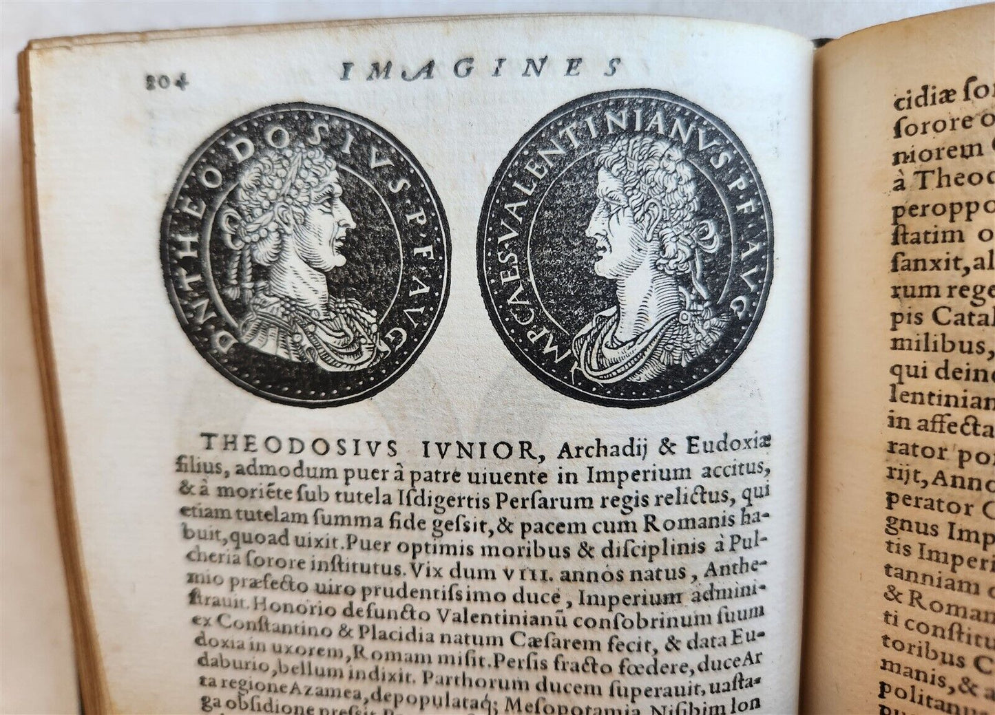 1557 NUMISMATICS antique ILLUSTRATED w/ 400 WOODCUTS Roman & German coins