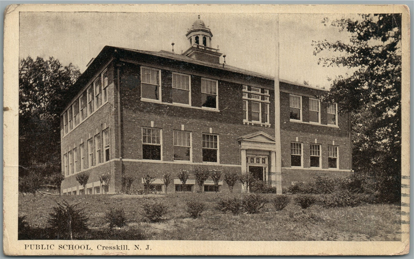 CRESSHILL NJ PUBLIC SCHOOL ANTIQUE POSTCARD