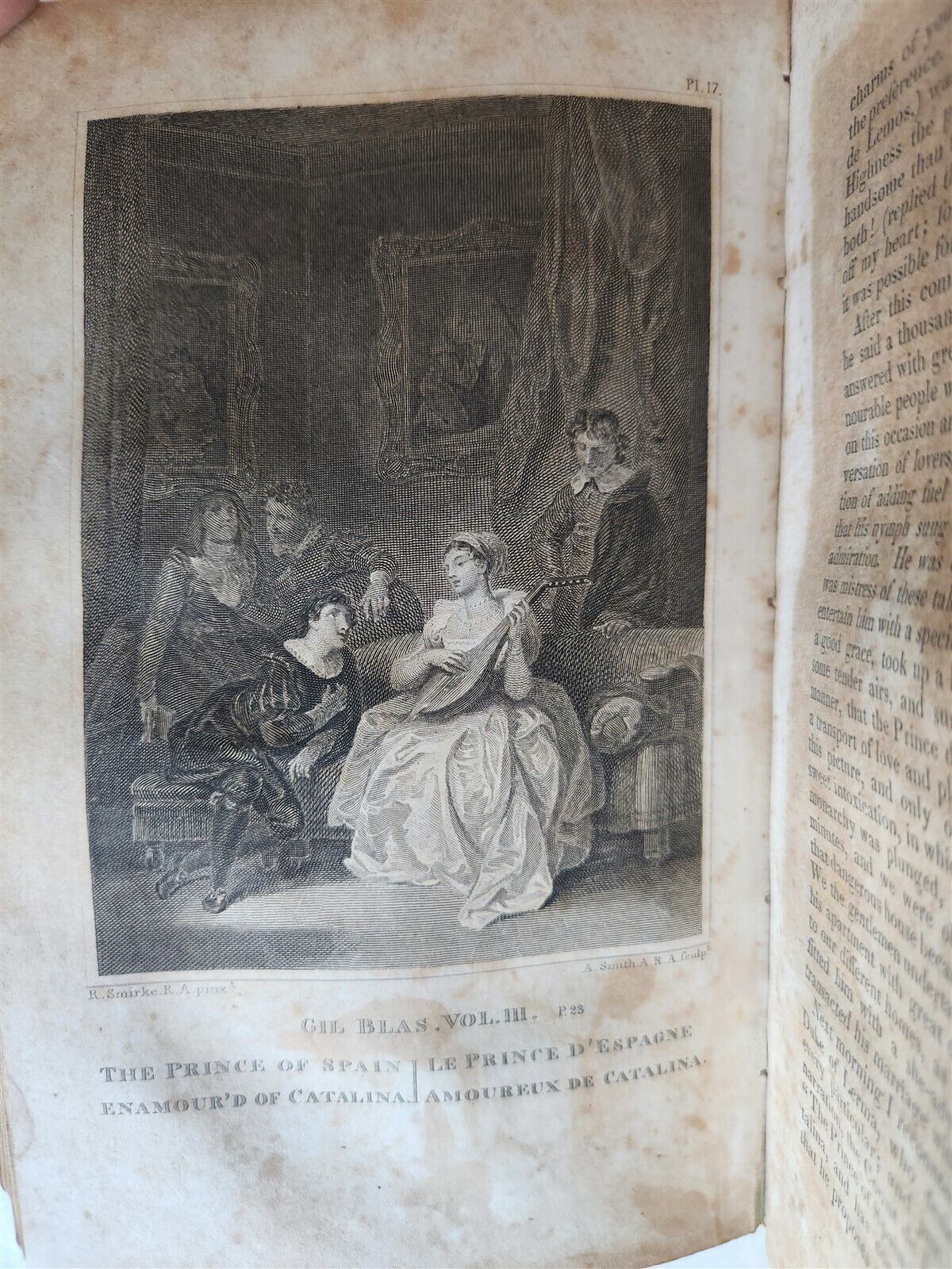 1844 ADVENTURES OF GIL BLAS antique EARLY AMERICAN BINDING HARTFORD ILLUSTRATED