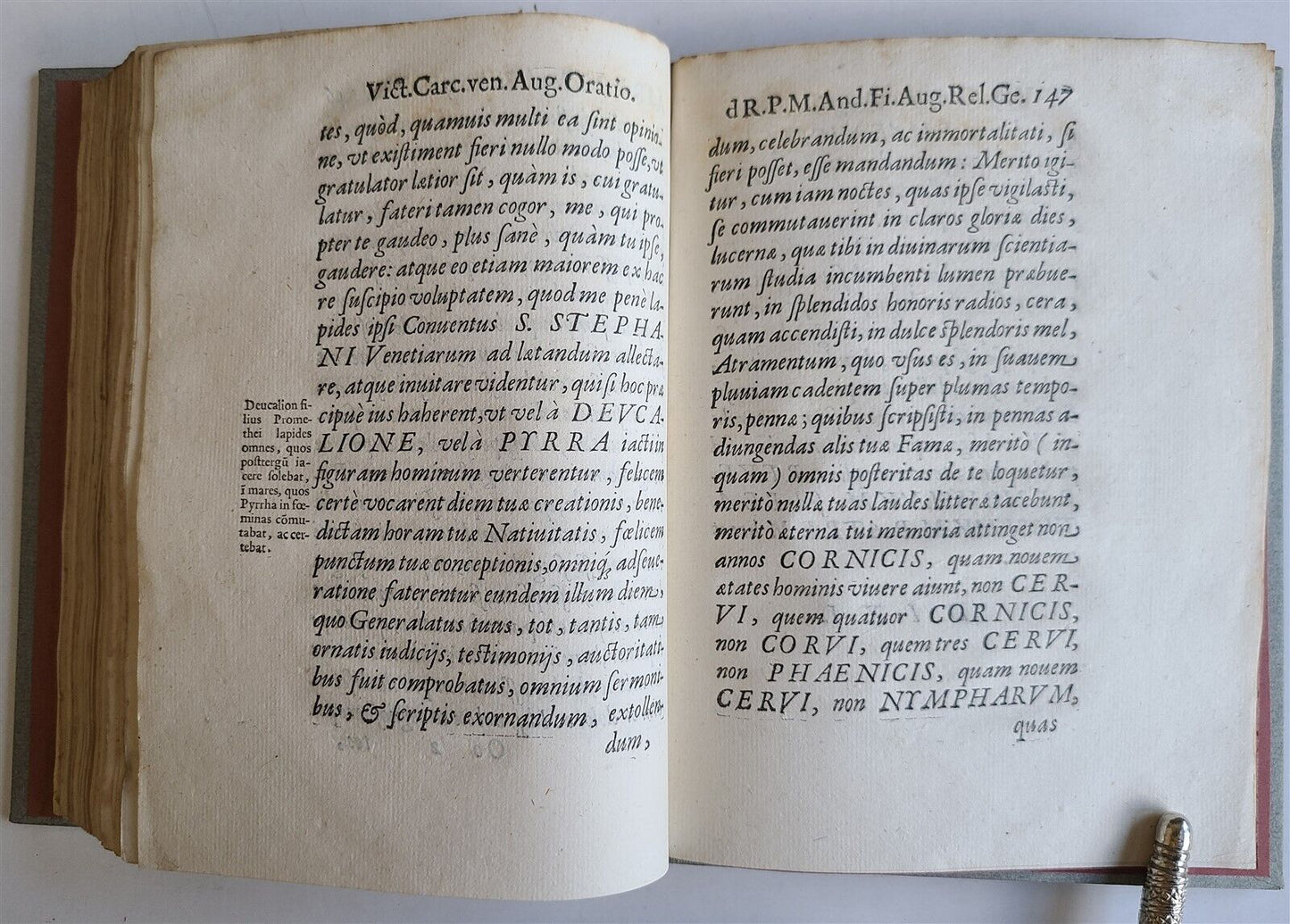 1598 DELLE ORATIONI LATINE et VOLGARI by Vittorio Carcano antique 16th CENTURY