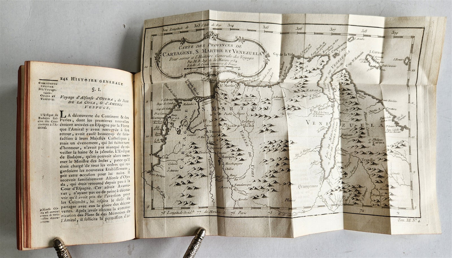 1754 HISTOIRE des VOYAGES antique vol.45 illustrated CUBA PANAMA VENEZUELA