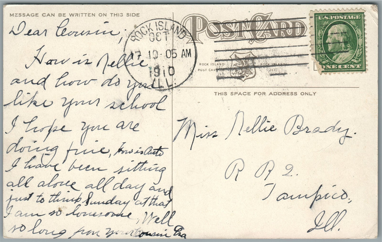 ROCK ISLAND IL RAILROAD STATION RAILWAY DEPOT ANTIQUE POSTCARD