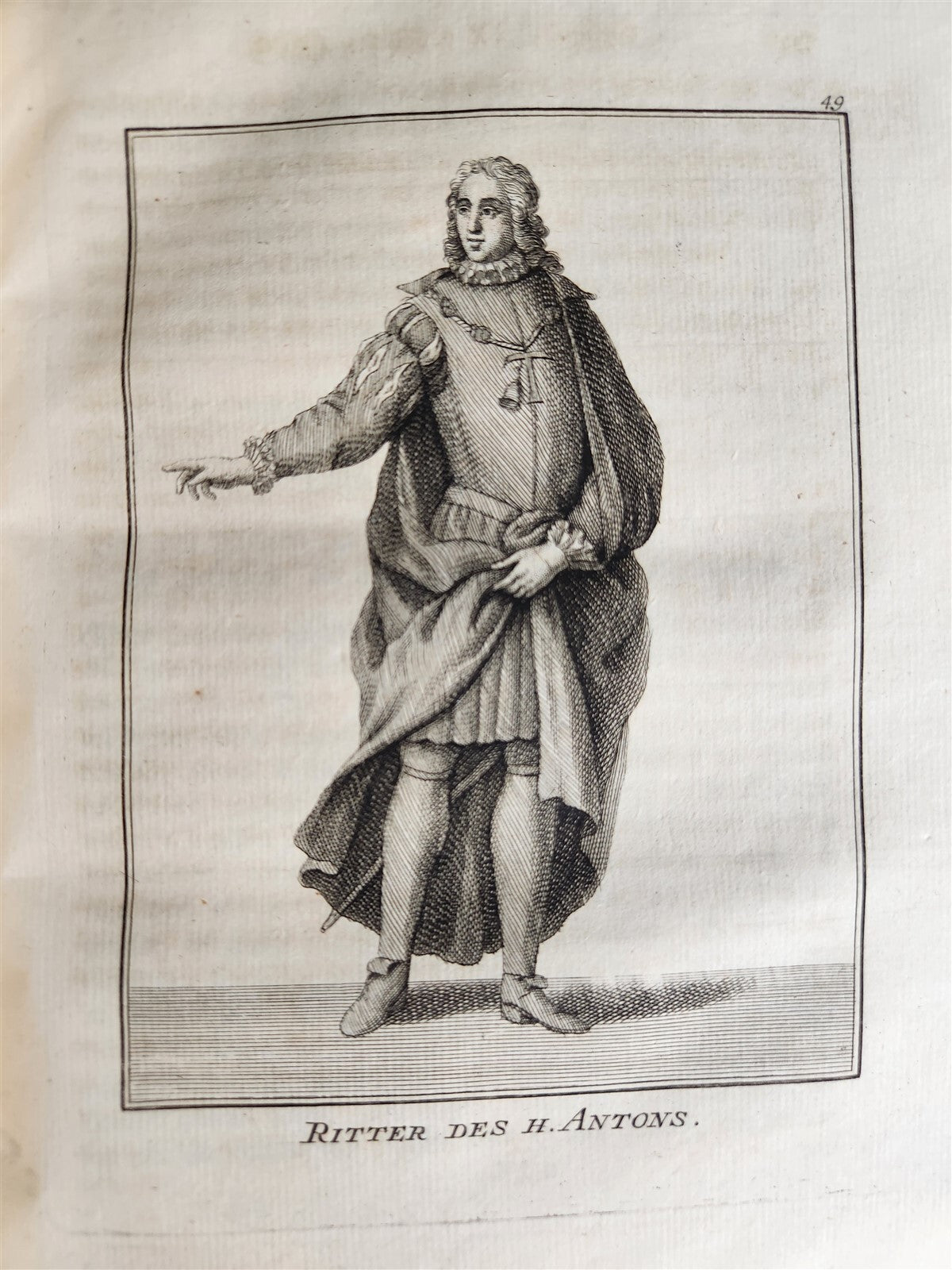 1756 ILLUSTRATED COSTUME HISTORY of MONKS & KNIGHTS for both sexes antique