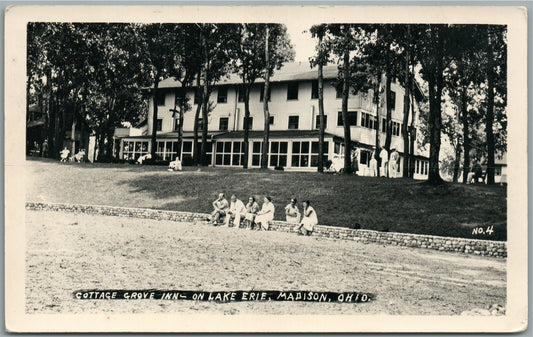MADISON OH LAKE ERIE COTTAGE GROVE INN ANTIQUE REAL PHOTO POSTCARD RPPC