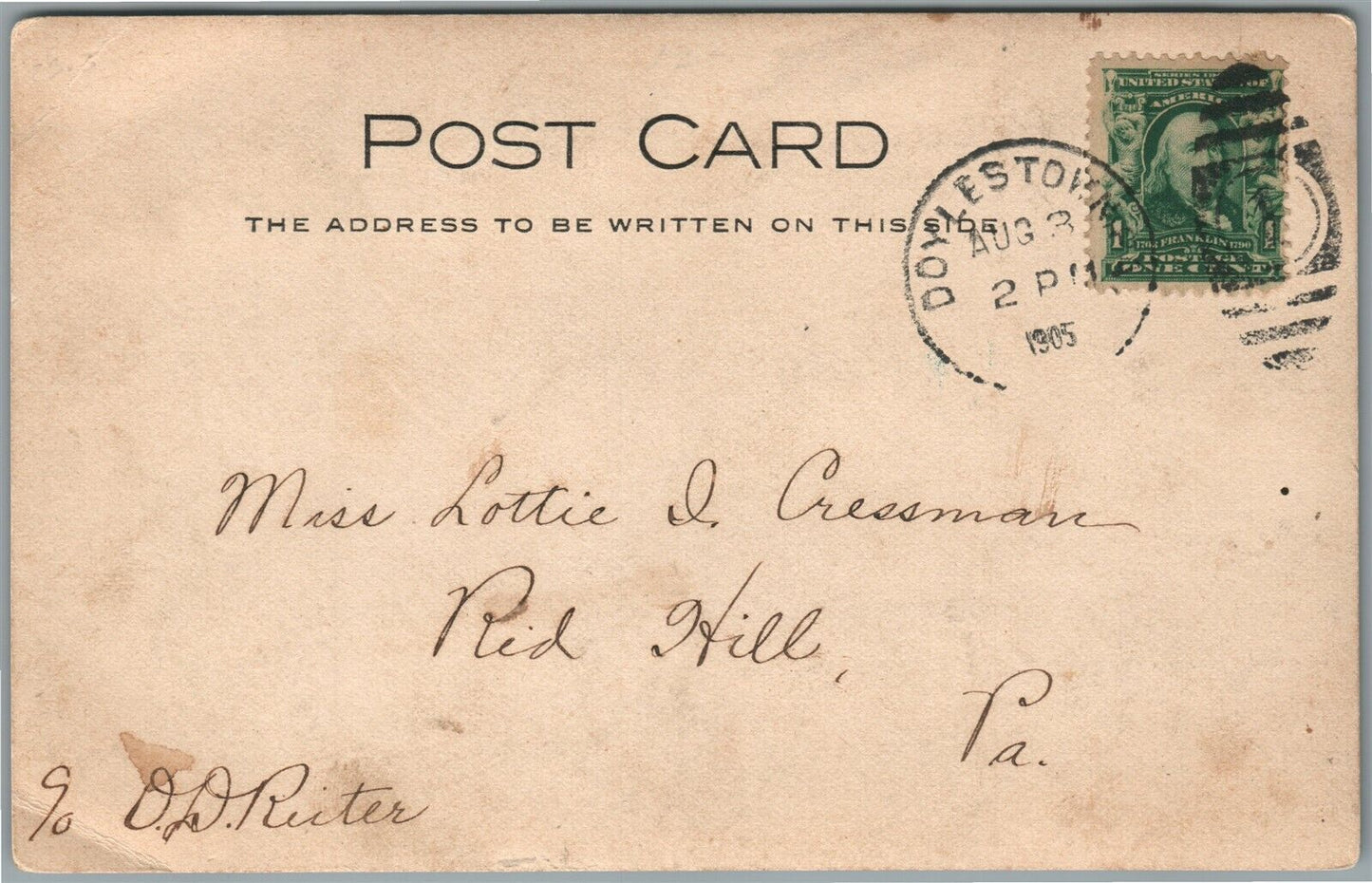 DOYLESTOWN PA GENERAL VIEW ANTIQUE REAL PHOTO POSTCARD RPPC