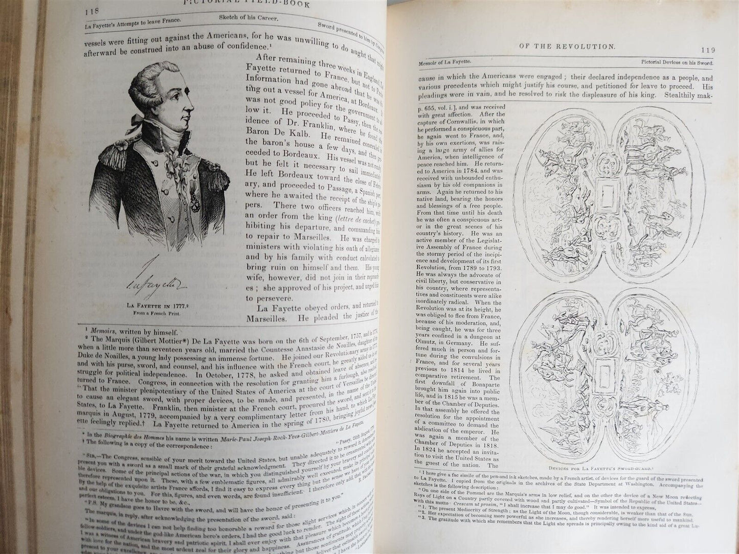 1859 PICTORIAL FIELD-BOOK of REVOLUTION by B. LOSSING 2 VOLS antique ILLUSTRATED