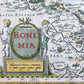 1640 BOHEMIA CZECHIA MAP by WILLEM BLAEU antique AUTHENTIC hand colored