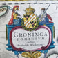 1640 FRIESLAND GRONINGEN NETHERLANDS MAP by WILLEM BLAEU antique AUTHENTIC