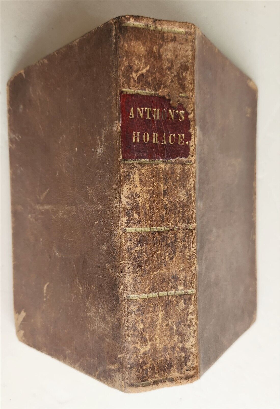 1844 WORKS OF HORACE w/ ENGLISH NOTES by CHARLES ANTHON antique AMERICAN EDITION