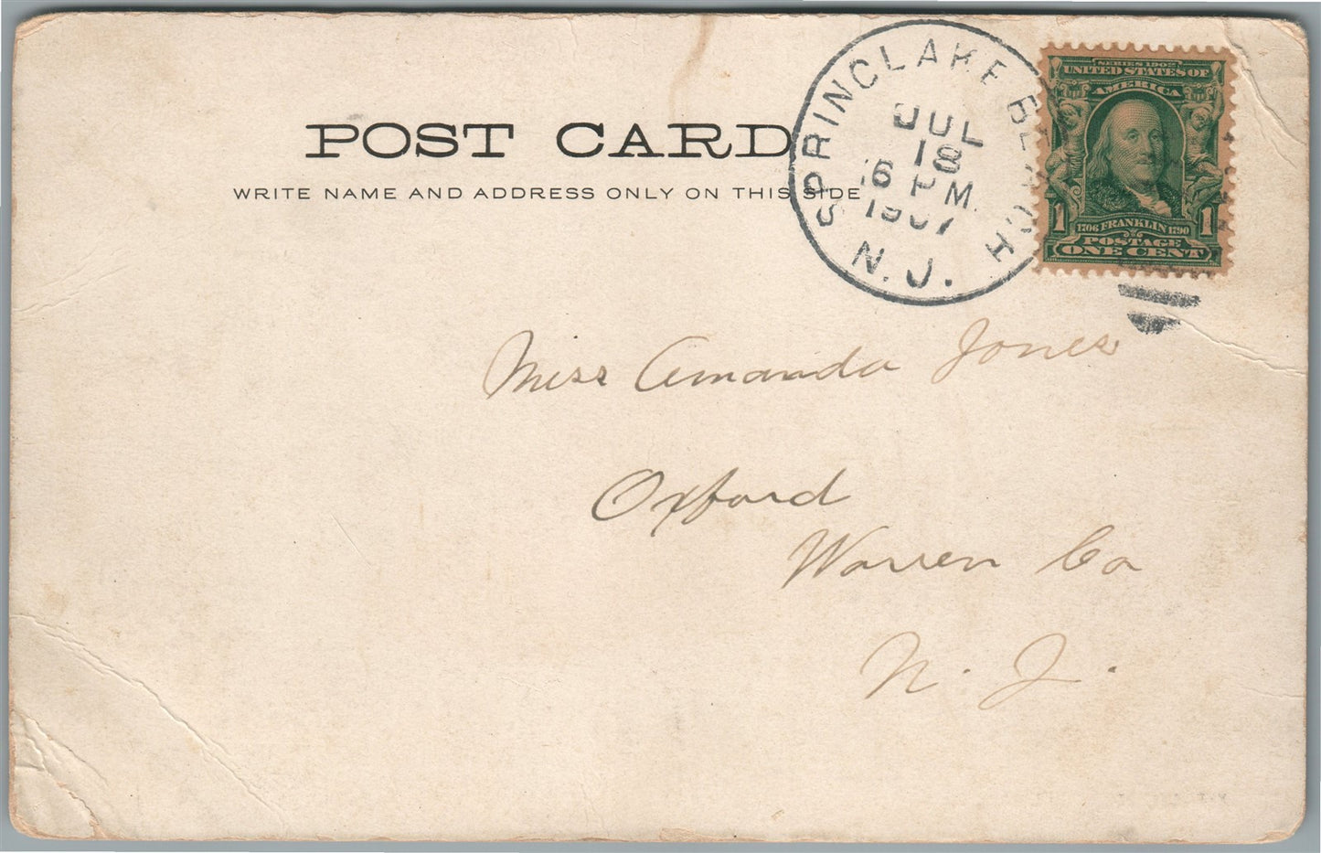 BELMAR NJ FISHING PIER ANTIQUE POSTCARD