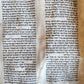 TORAH SCROLL FRAGMENT MANUSCRIPT on VELLUM antique BIBLE DEUTERONOMY 12:9-15:9