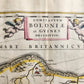 1640 MAP of Boulogne & Guines FRANCE WILLEM BLAEU antique AUTHENTIC hand colored