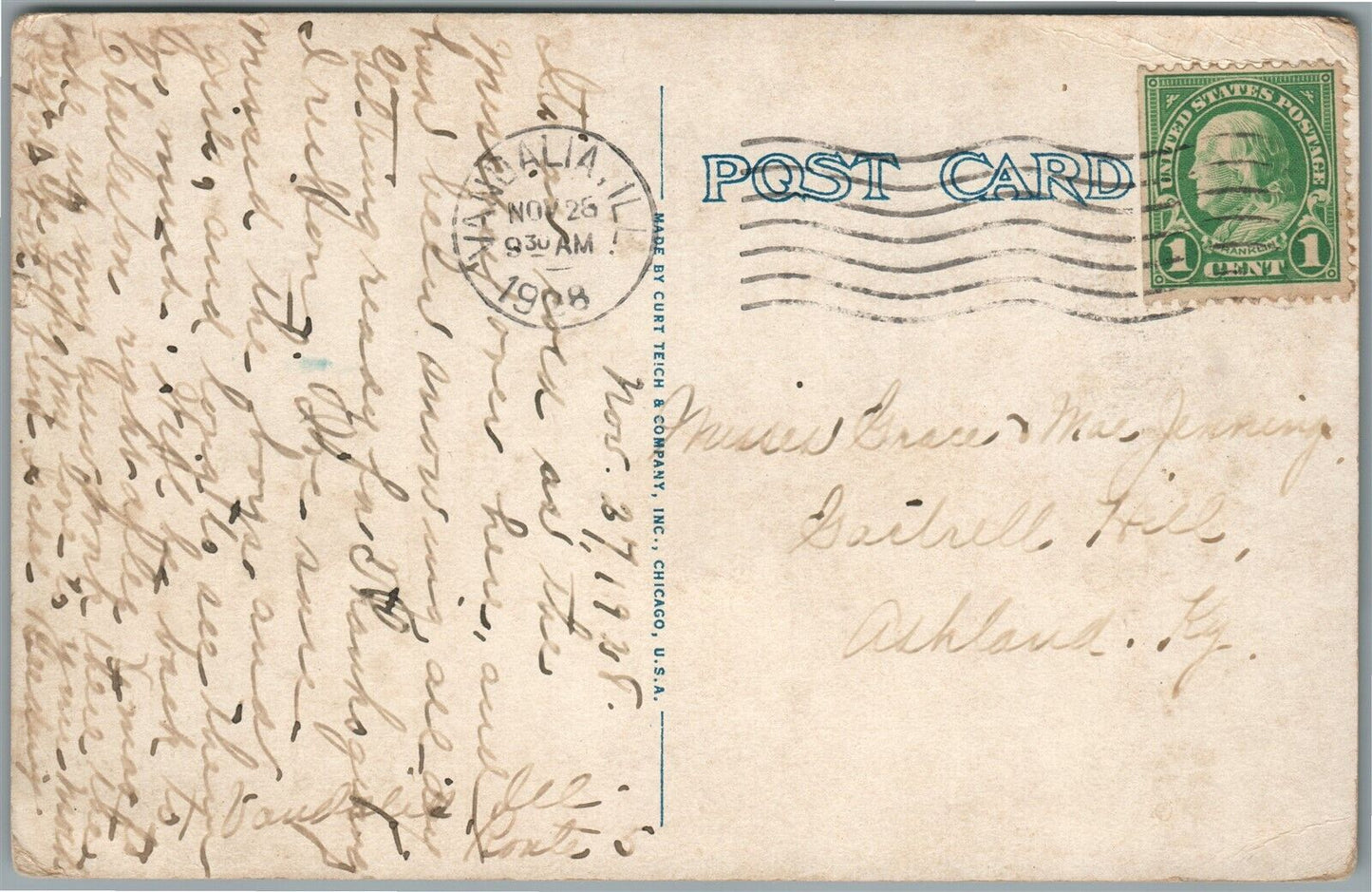 VANDALIA IL HOTEL EVANS ANTIQUE POSTCARD