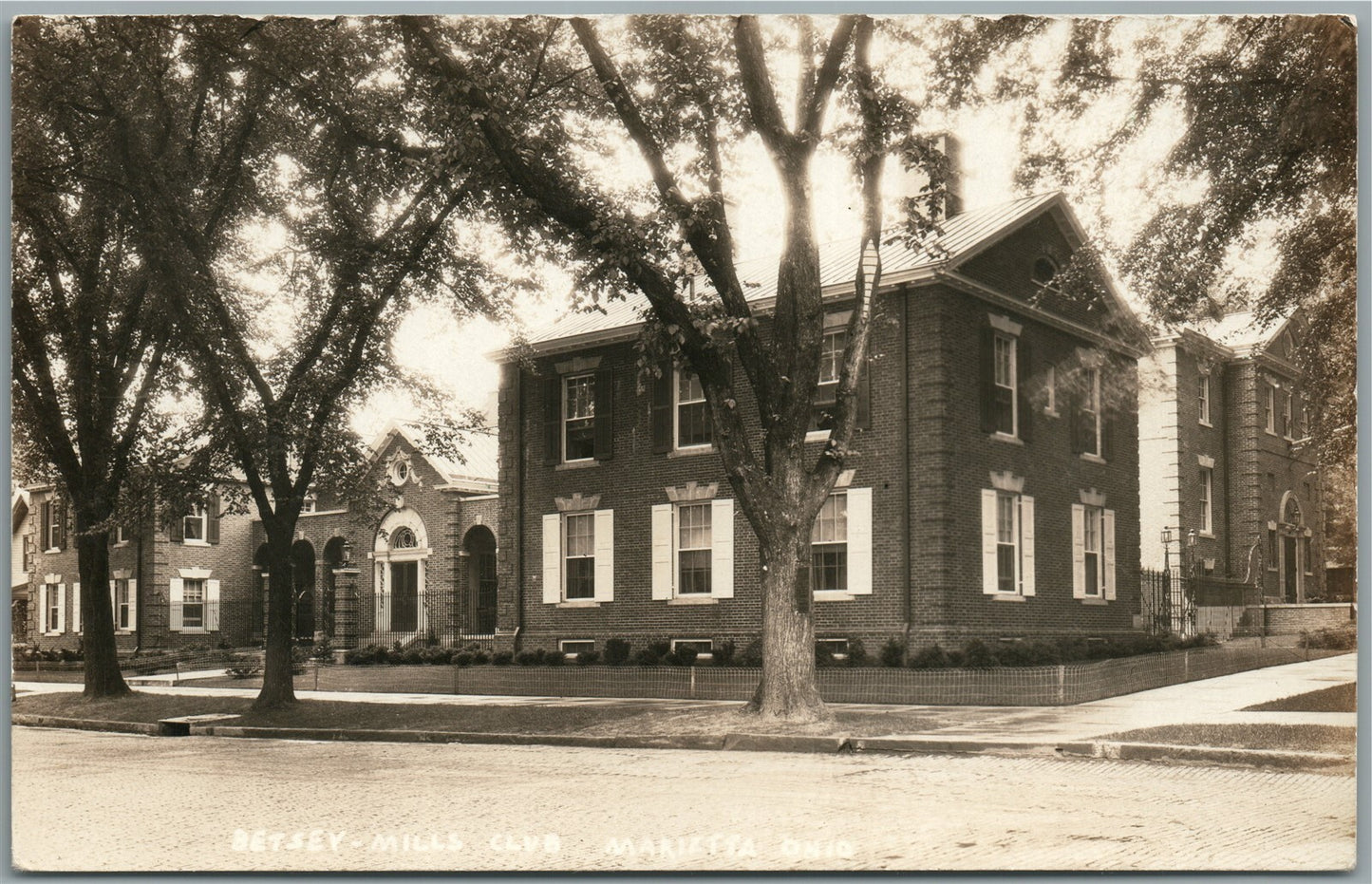 MARIETTA OH BETSEY MILLS CLUB ANTIQUE REAL PHOTO POSTCARD RPPC