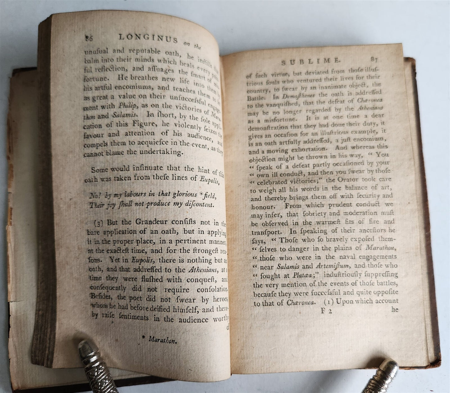 1792 DIONYSIUS LONGINUS on SUBLIME antique ANCIENT GREEK WORK in ENGLISH